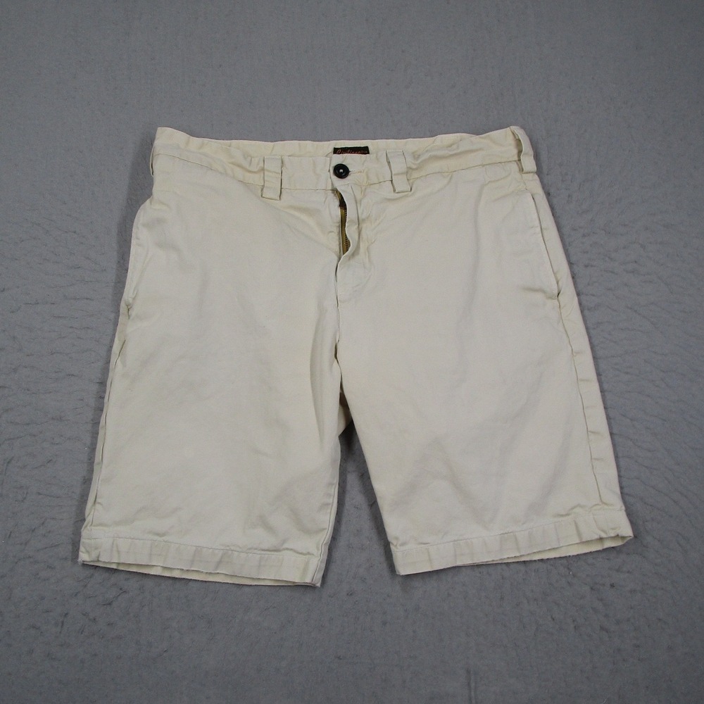 Civilianaire Mens 34 Chino Shorts Off White Cream Japanese Denim Made in USA